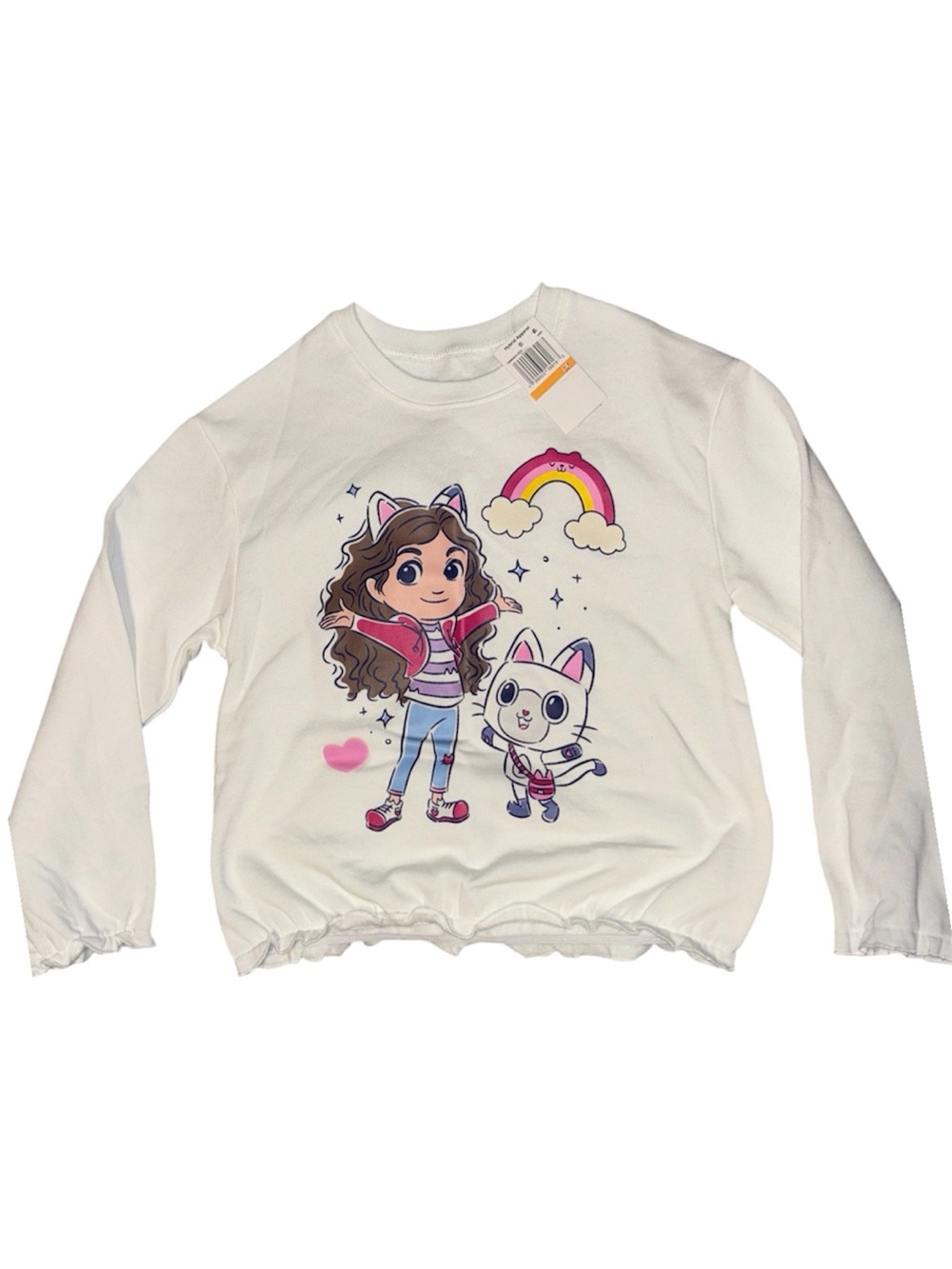 Kids White Gabby’s Dollhouse Fleece-Lined Sweatshirt - NWT - size 6X